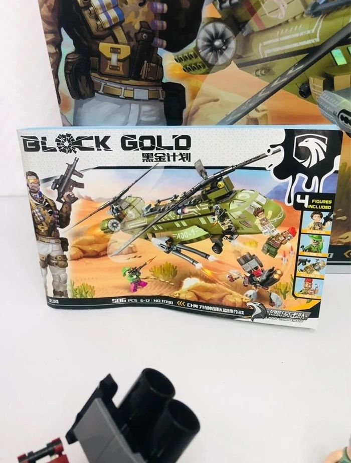 Black gold jeu de construction hélicoptère militaire 506 pièces - photo numéro 5
