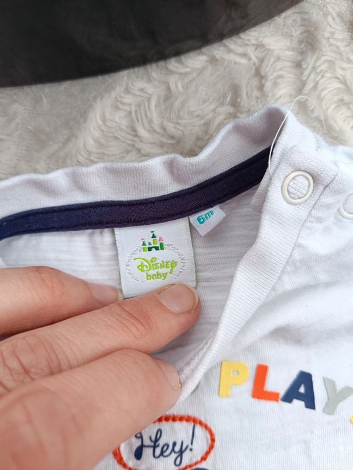 Tee shirt chemise manches longues Garçon 6 mois Mickey ready to play Disney Baby 100% coton - photo numéro 5