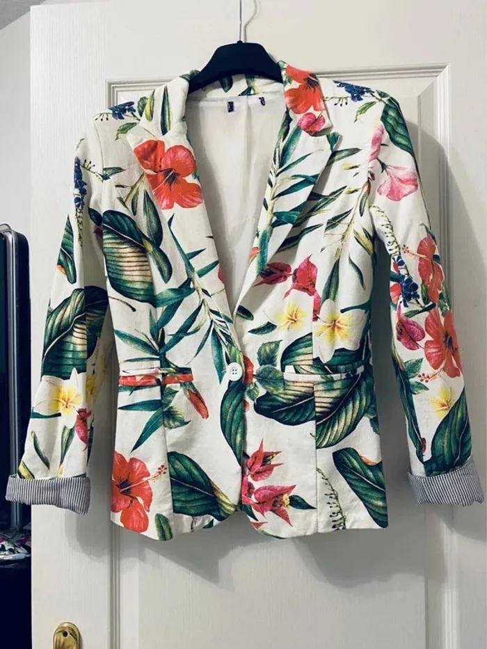 veste chemise fleurie 34 - photo numéro 2