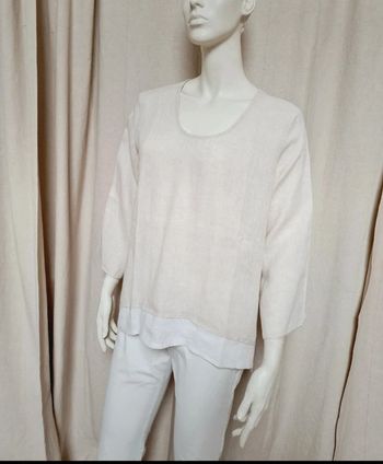 Haut beige en lin TU neuf