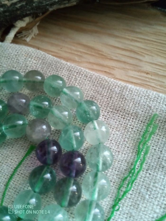 Lot de 45 perles en pierre de fluorite - photo numéro 3