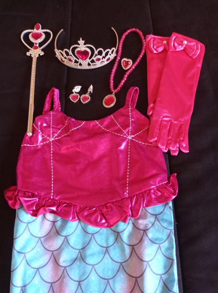 Déguisement sirène rose et bleu 4-5ans - photo numéro 2