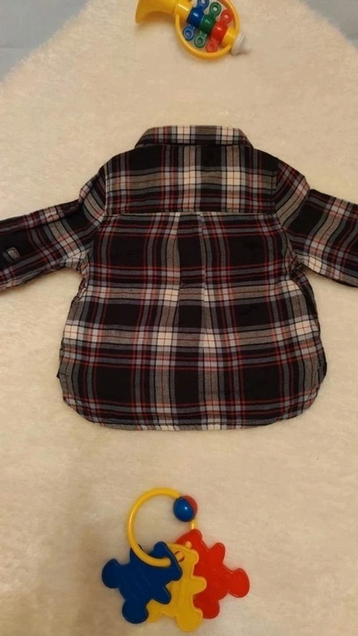 Chemise manches longues à carreaux style Camionneurs / Bûcherons T. 6 mois TAO 💮100% Coton - photo numéro 5