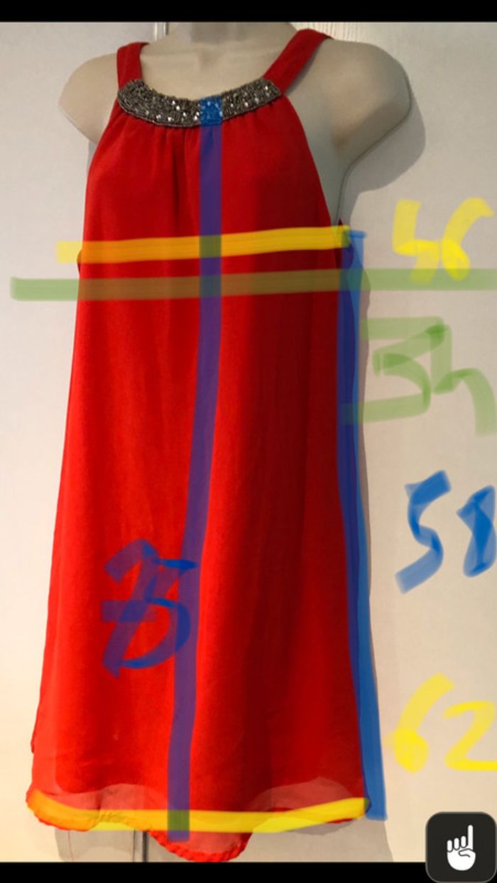 Robe rouge orange Mim taille 38 - photo numéro 3