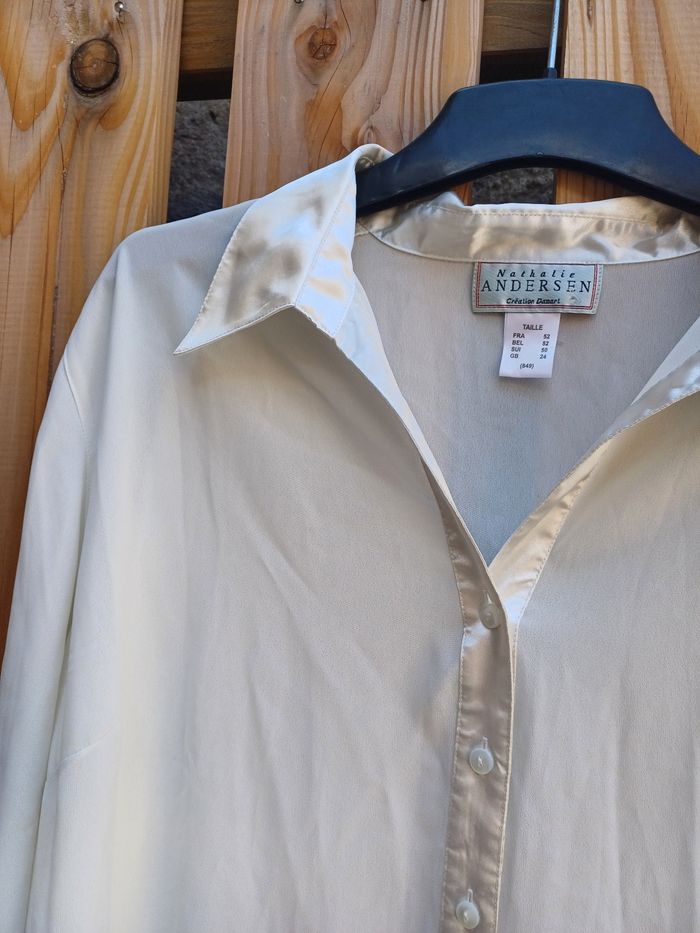 Magnifique chemise crème satinée Nathalie Andersen - photo numéro 4