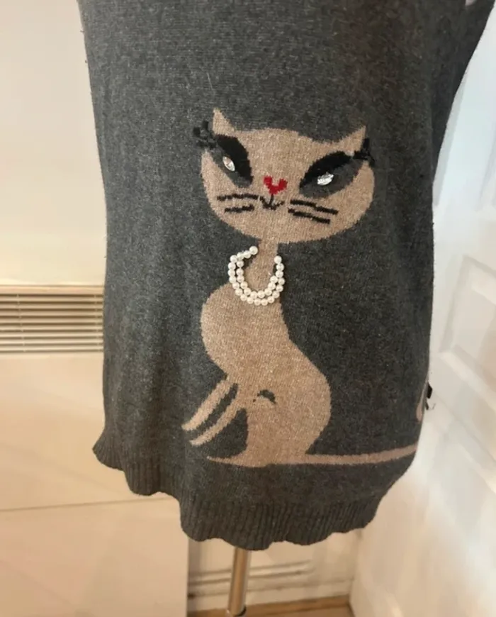 Paul et Joe Sister. Pull maille gris femme, taille 1/36. Laine et angora. - photo numéro 2