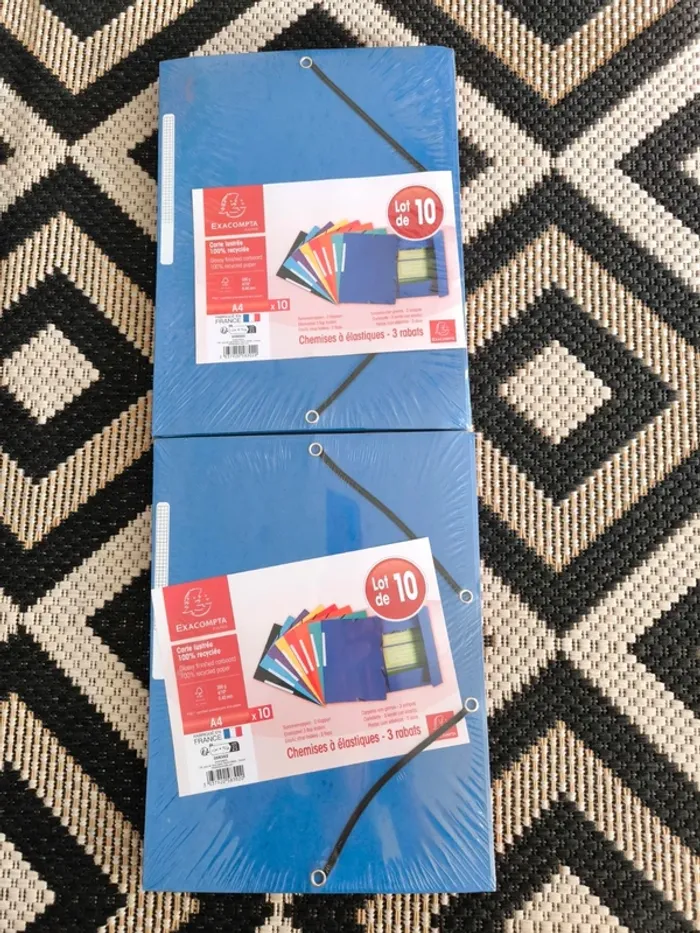 Lot de 2 packs de chemises à rabats – Exacompta – Format A4 neuf