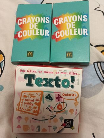 Jeu de texto + crayon