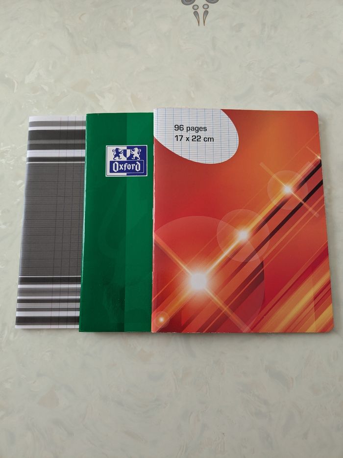 Lot de 3 cahiers petit format, 96 pages à grands carreaux. Taille 17x22 cm - photo numéro 3