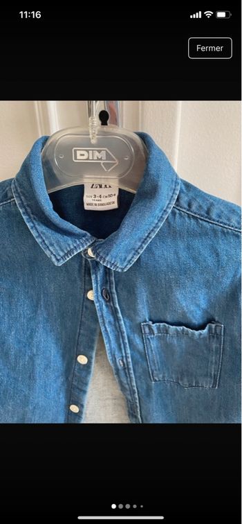 Chemise jean Zara 4 ans