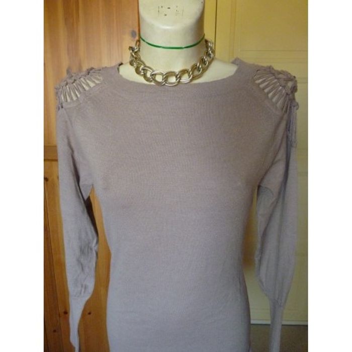 DEBY DEBO - Pull Maille taupe T.42 - photo numéro 5