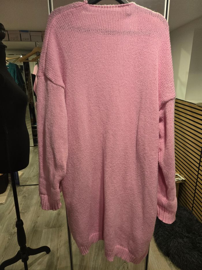 Gilet oversize ouvert et long rose T.44/46 - photo numéro 6