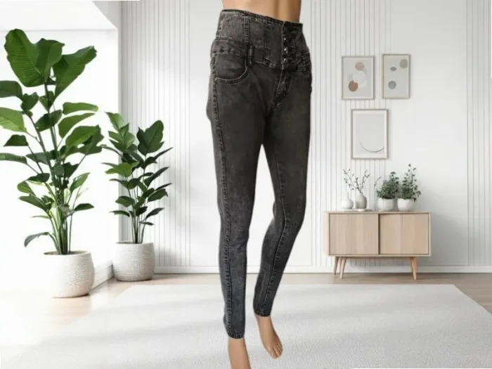 Jean skinny Elegant's taille haute sculptant effet push up ,stretch - photo numéro 5