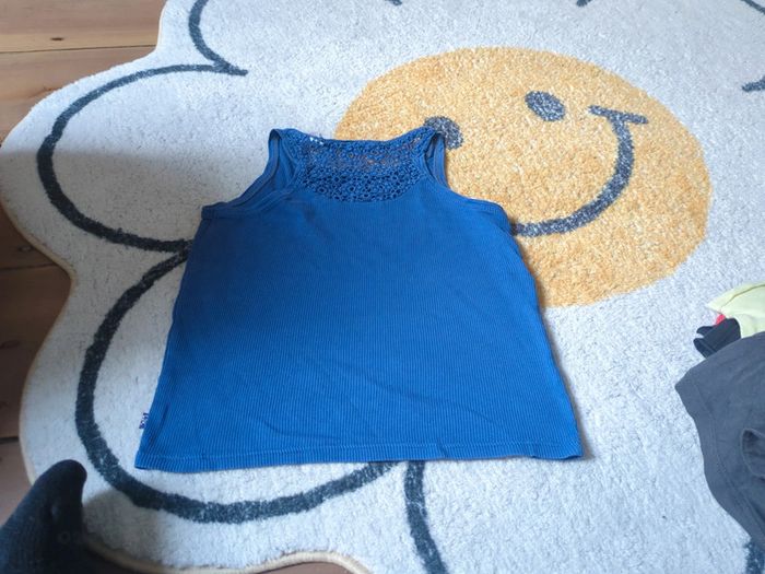 Débardeur fille 6 ans bleu crochet dentelle okaidi - photo numéro 3