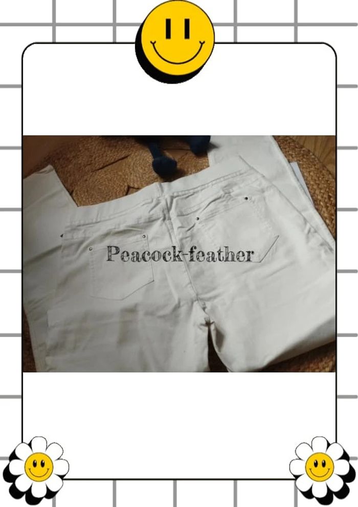 Pantalon blanc Jean tregging neuf étiqueté T6 - photo numéro 3