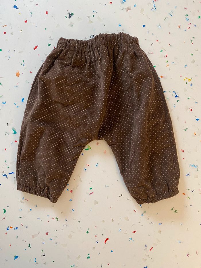 Pantalon en velours marron unisexe 6 mois Boutchou - photo numéro 5