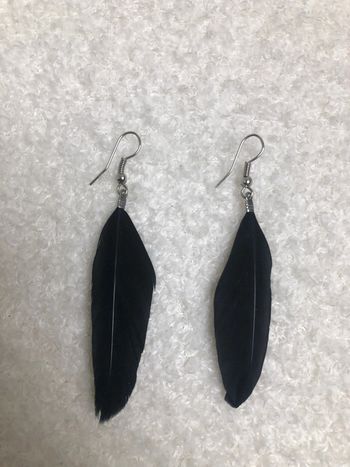 Boucles d’oreilles plumes noir