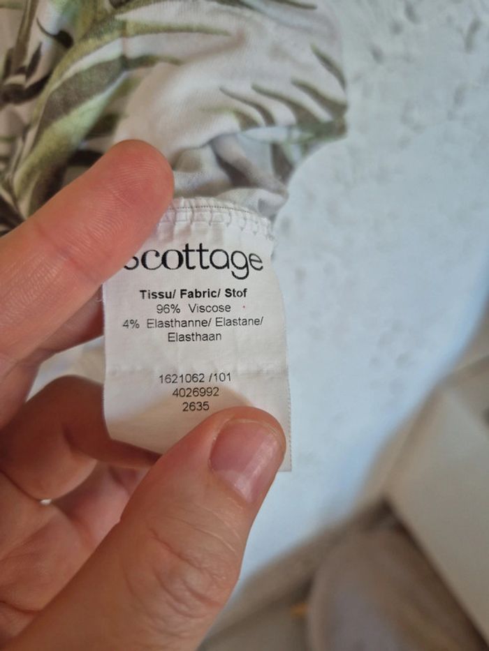 Joli Tee-shirt tropical avec nœud devant Scottage taille 40/42 - photo numéro 5