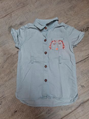 Tunique chemise manche courte fille 12 mois