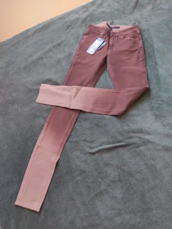 Pantalon bicolore marron slim femme Escada Sport 34 Neuf