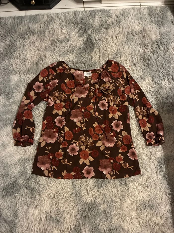 Haut à fleur femme