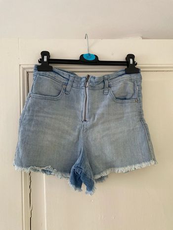 Short en jean taille haute bleu clair S