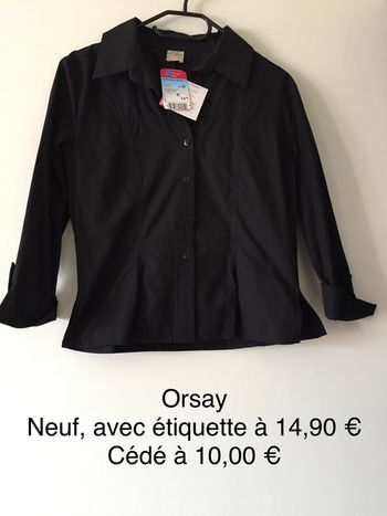 Chemise noire Orsay Taille 38 neuve