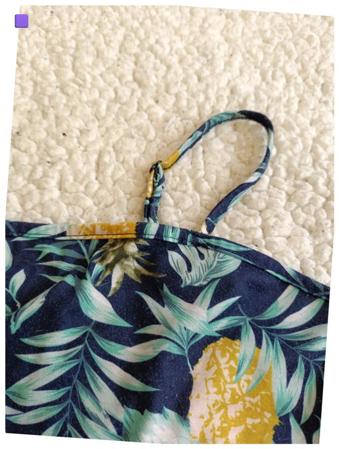 Robe tropicale bleu marine imprimé ananas – été, vacances, y2k - photo numéro 2
