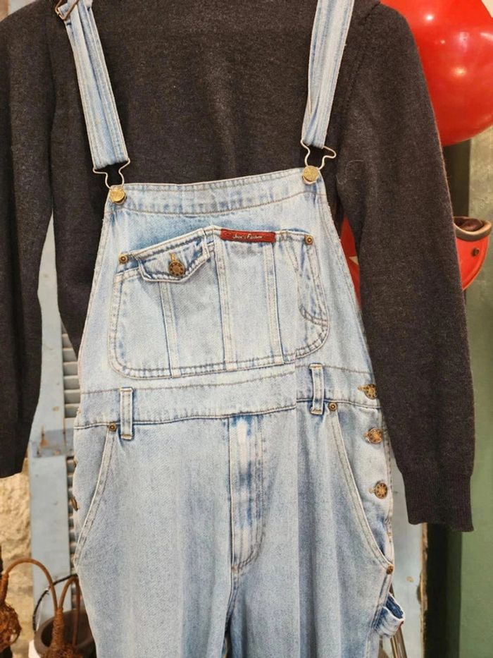 Salopette vintage en jean coton brut 100% taille m L - photo numéro 4