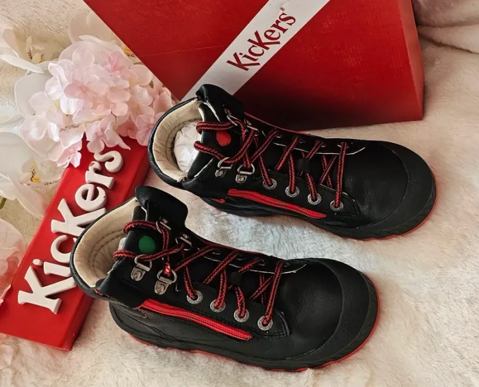 Bottes Bottines Cuir Zip Kickers T31 - photo numéro 3