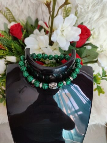 Bracelet en pierres naturelles de malachite