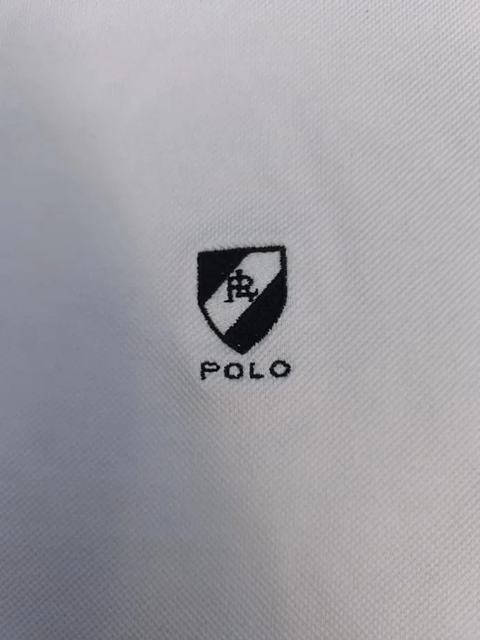 Pull Ralph Lauren homme taille XL blanc logo bleu marine Polo excellent état - photo numéro 8