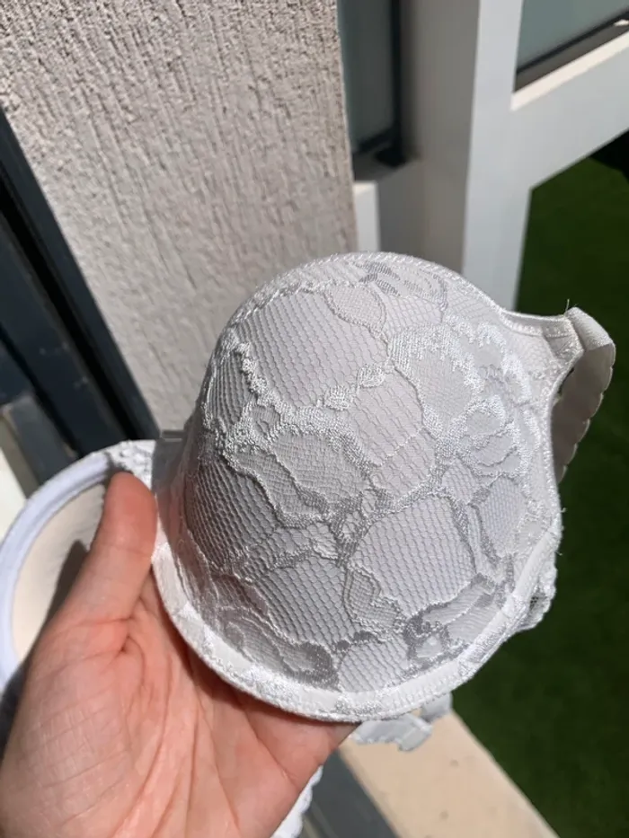 Soutien-gorge blanc rembourré avec dentelle Darjeeling 85C - photo numéro 6