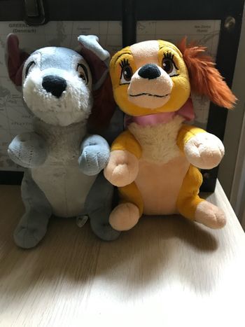 Lot peluches la belle et le clochard