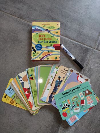 Usborne 100 fiches de jeux thème trains voyage