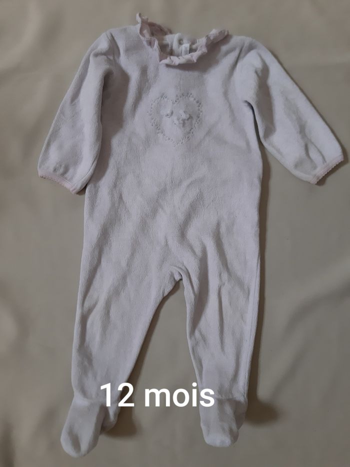 Pyjama velours fille - cœur - absorba - 12 mois