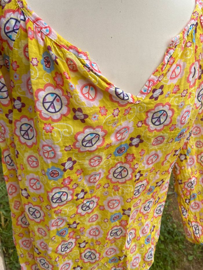 Blouse tunique jaune façon hippie by coco - photo numéro 4