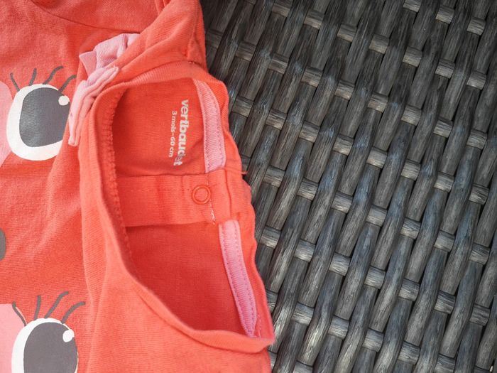 T-shirt fille nœud Vertbaudet 3mois - photo numéro 2