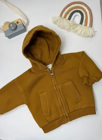 Sweat zippé à capuche Zara oversize 3-6 mois 68 cm marron parfait état