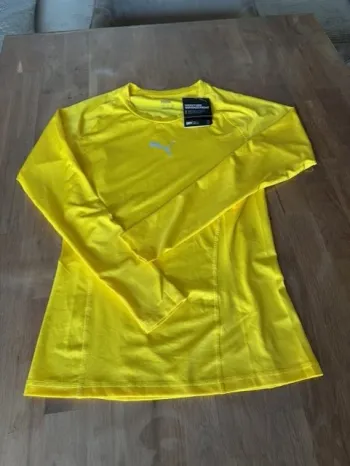 t shirt de sport homme manches longues puma jaune taille M