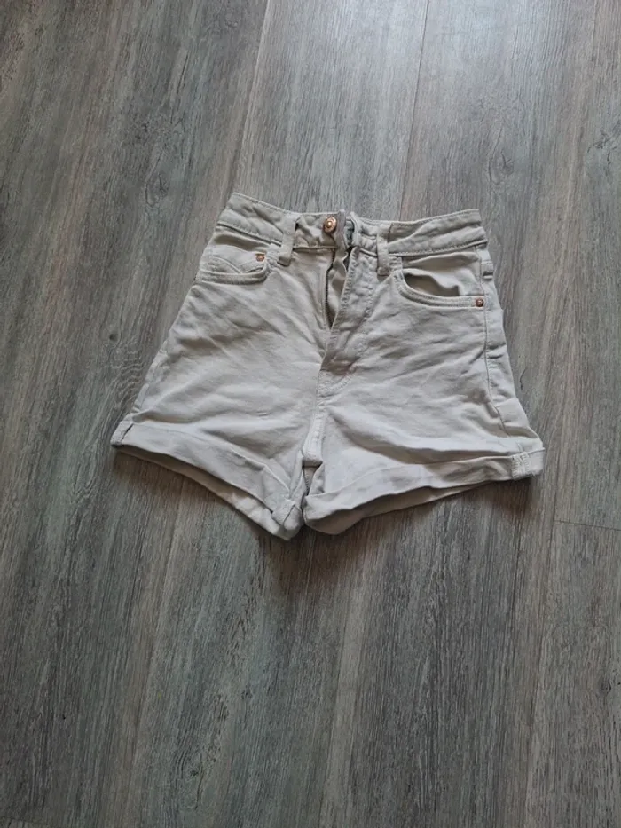 Short en jean Blanc