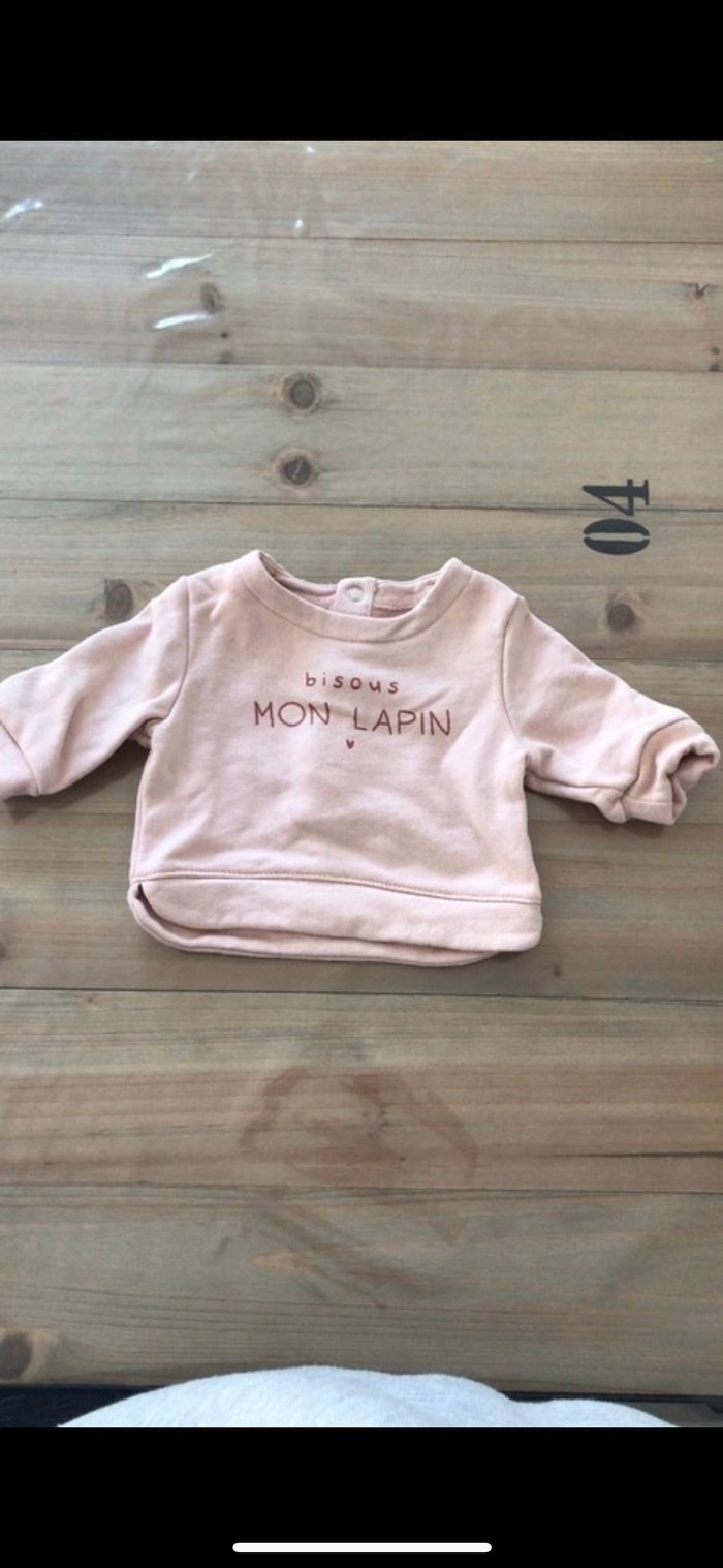 Sweat Kiabi 1 mois rose - photo numéro 2