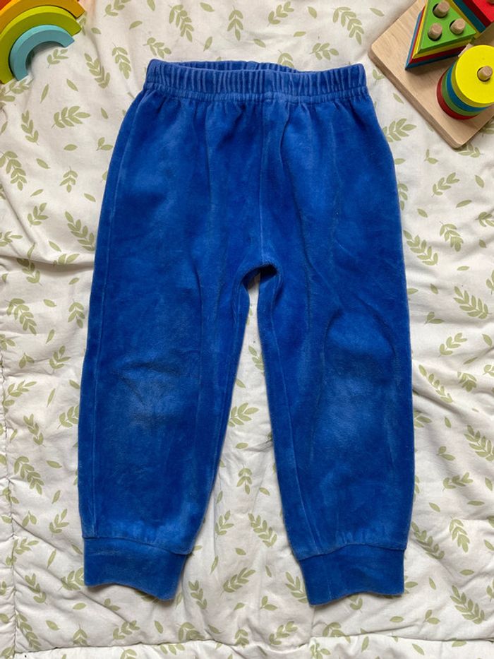 pyjama 2 pièces en velours gris et bleu tissaia 2 ans - photo numéro 8