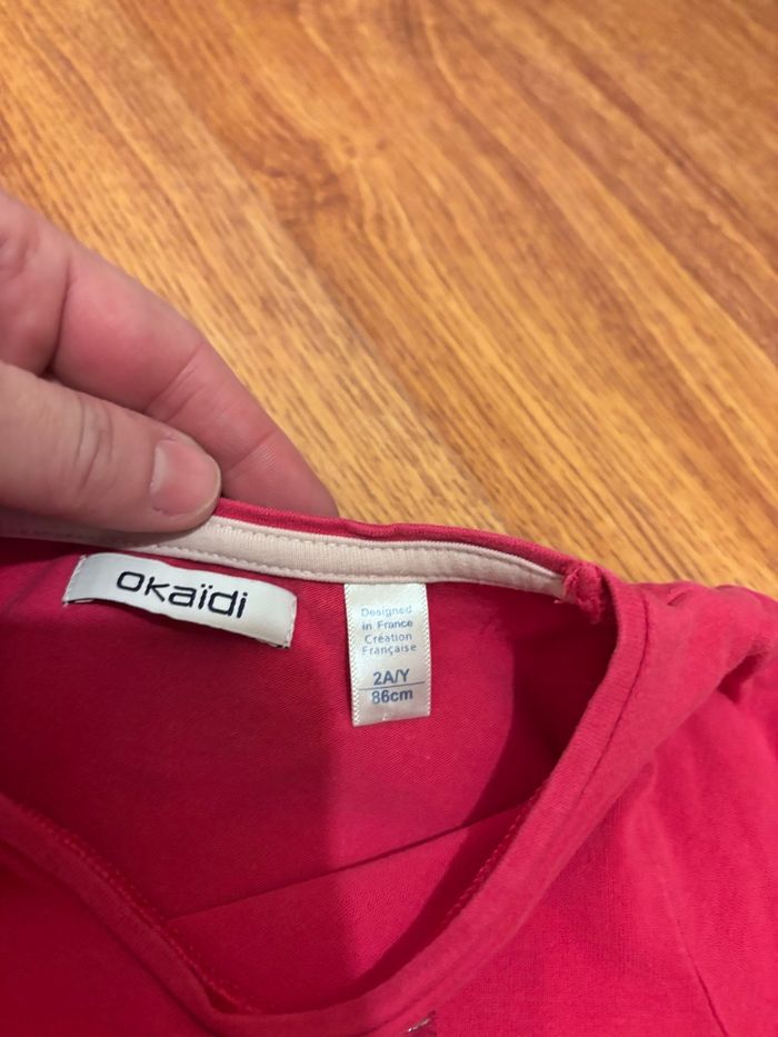 Joli teeshirt manche longue papillon fille okaidi 2 ans - photo numéro 3