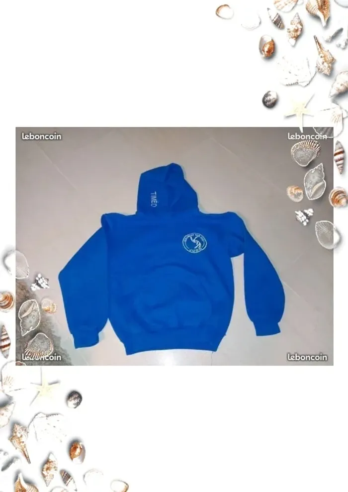 Sweat capuche bleu capuche 8 10