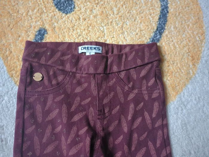 Jegging creeks bordeaux plume paillettes 5 ans - photo numéro 2