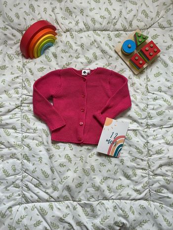 gilet chaud rose grain de blé 12 mois