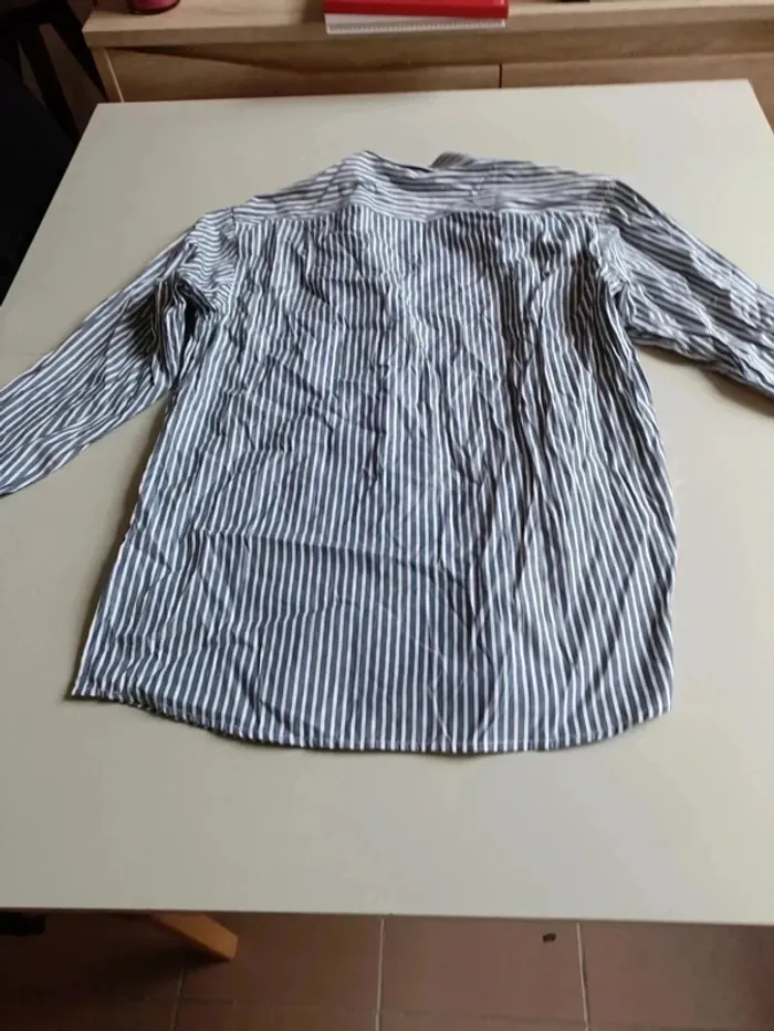 Chemise rayé gris et blanc emporio fashion taille l - photo numéro 11