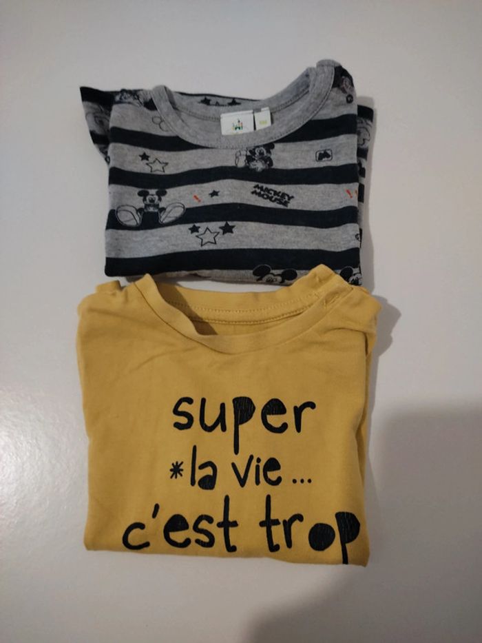 Lot de 2 t-shirt manches longues 6 mois