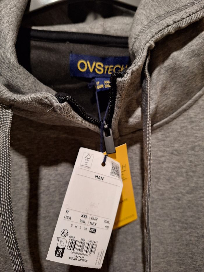 Sweat à capuche sport gris neuf OVS Tech XXL - photo numéro 3